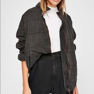 Free People Dolman Quilted Jacket Black Small